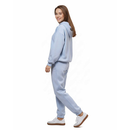 Cherie Code Women's Black Hoodie Lounge Set with Velvet Lining – Long Sleeve Top and Jogger Pants – Casual Fit