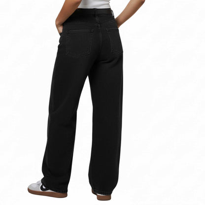 Women's Barrel Leg Baggy Jeans – High Rise Vintage Wash Slouchy Fit Denim by Cherie Code