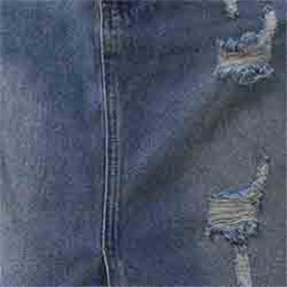 Women's Classic Distressed Denim Midi Skirt - Button & Zip Closure with Functional Pockets Cherie Code