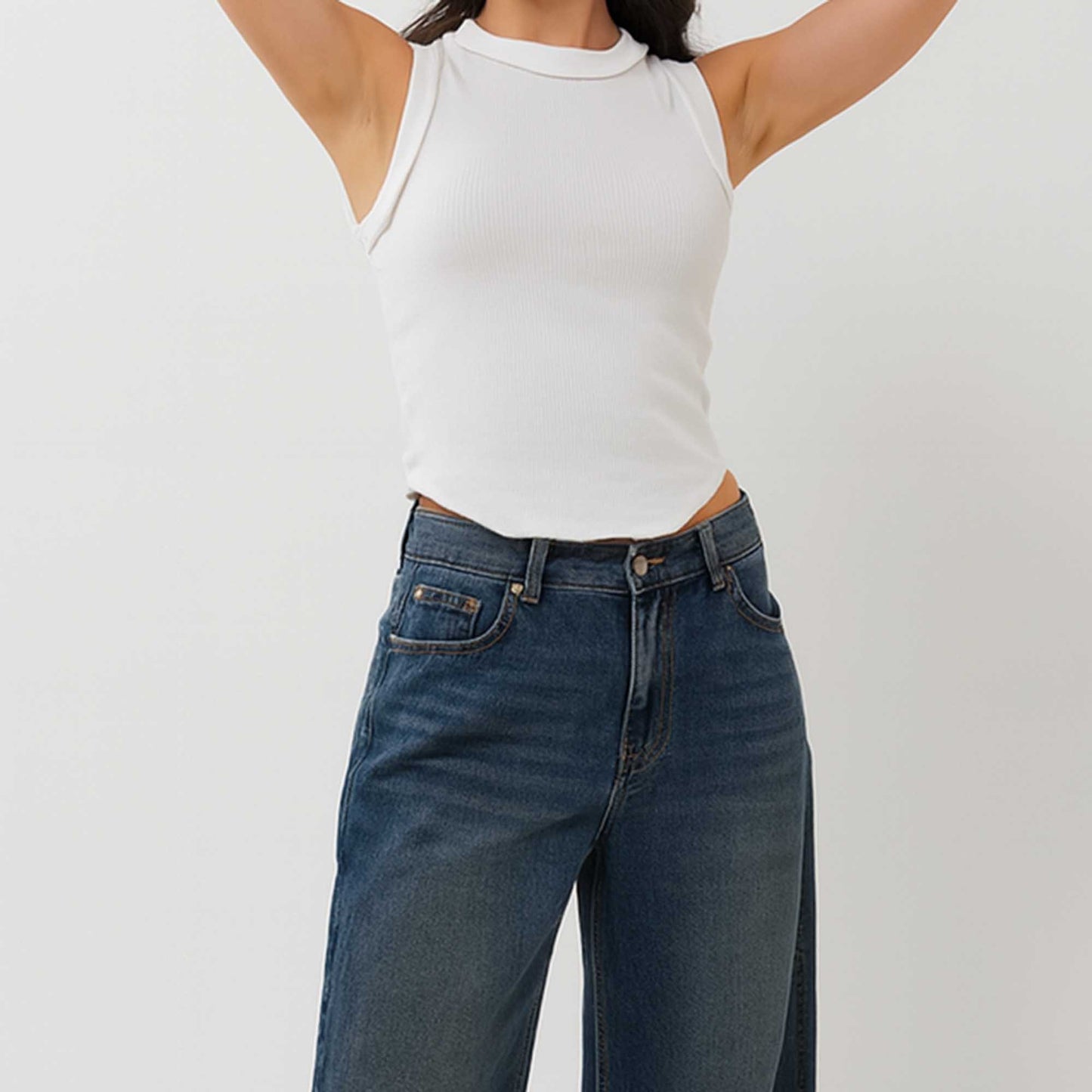 Women's Slim Fit Ribbed Tank Top – Sleeveless Stretch Cotton Crew Neck by Cherie Code