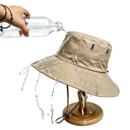 Cherie Code Wide Brim Bucket Sun Hat UPF50+ Water Repellent Breathable Vent Mountaineering Fishing Hiking Boonie Hat 1 Pack