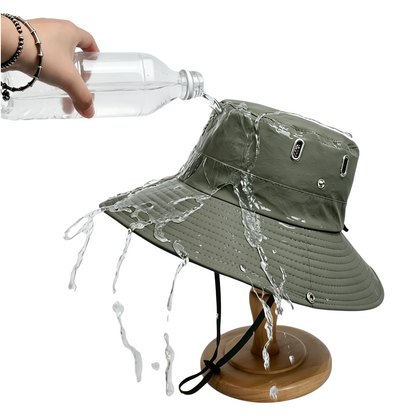 Cherie Code Wide Brim Bucket Sun Hat UPF50+ Water Repellent Breathable Vent Mountaineering Fishing Hiking Boonie Hat 1 Pack