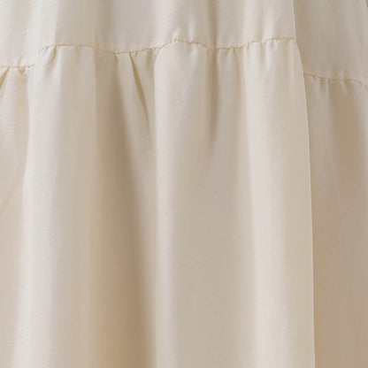 Women's V-Neck Midi Dress - Short Bubble Sleeves & Elastic Waist Casual Dress Cherie Code