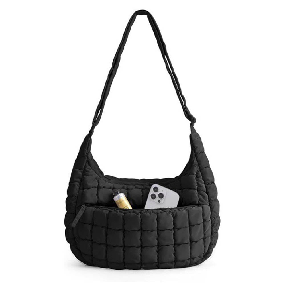 Cherie Code Women's Quilted Puffer Hobo Shoulder Bag – Lightweight Water-Resistant Large Capacity Tote Handbag