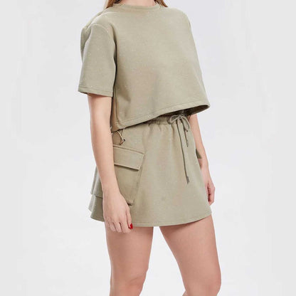 Women's Rhinestone Casual Top and Skirt Set – Cherie Code