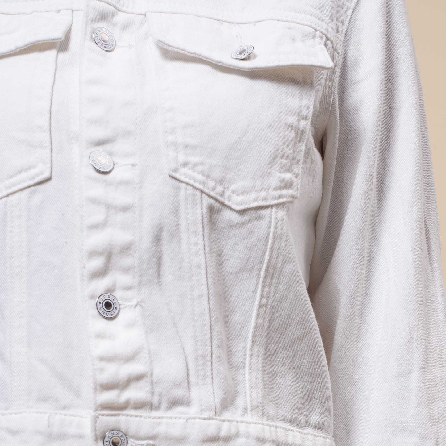 Women's Solid Color Denim Jacket with Pockets – Long Sleeve Button Front Casual Outerwear by Cherie Code