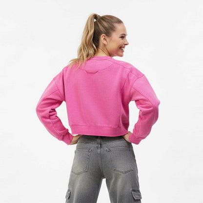 Cherie Code Women’s Cropped Crew‑Neck Sweatshirt – Long‑Sleeve Pullover with Dropped Shoulders