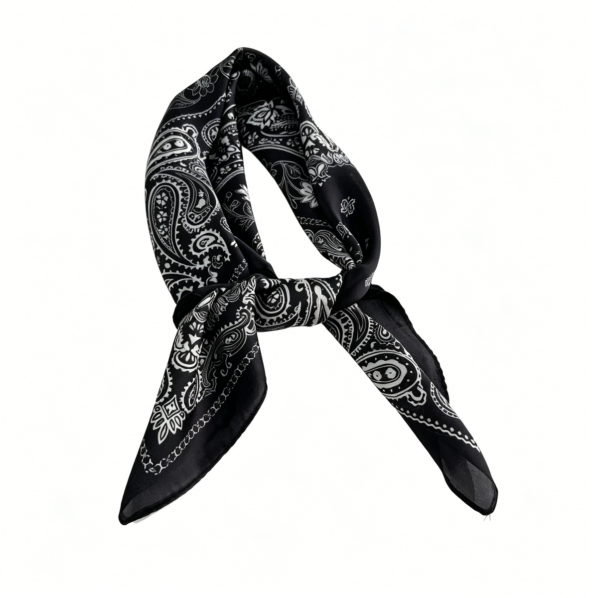 Cherie Code Tencel-Linen Paisley Bandana Square Scarf  One Size 27.5x27.5inches
