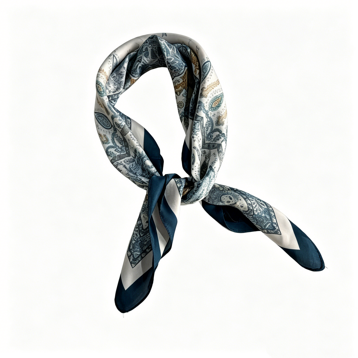Cherie Code Tencel-Linen Paisley Bandana Square Scarf  One Size 27.5x27.5inches