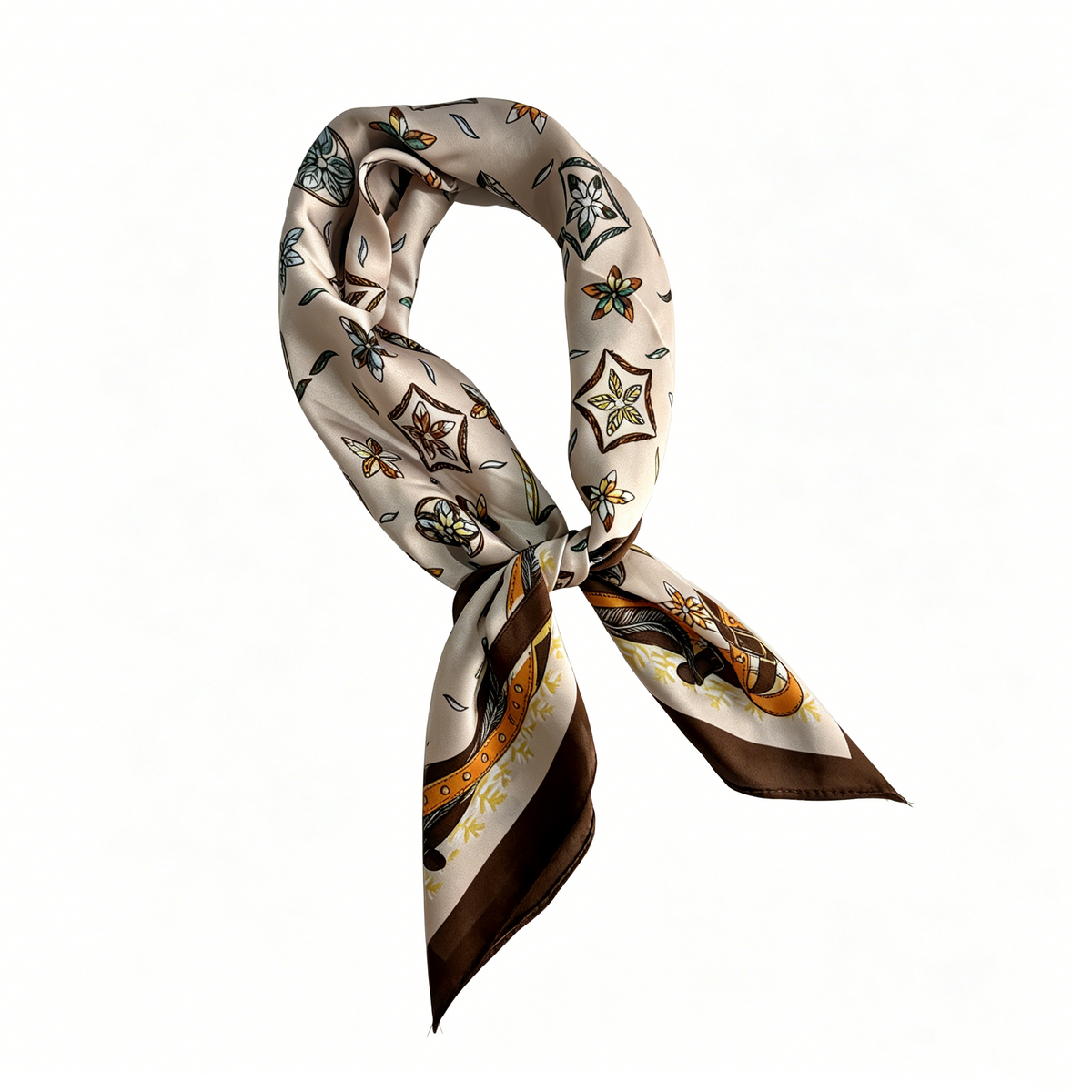 Cherie Code Tencel-Linen Paisley Bandana Square Scarf  One Size 27.5x27.5inches