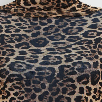Women's Leopard Print Slim Fit Mesh Top – Cherie Code