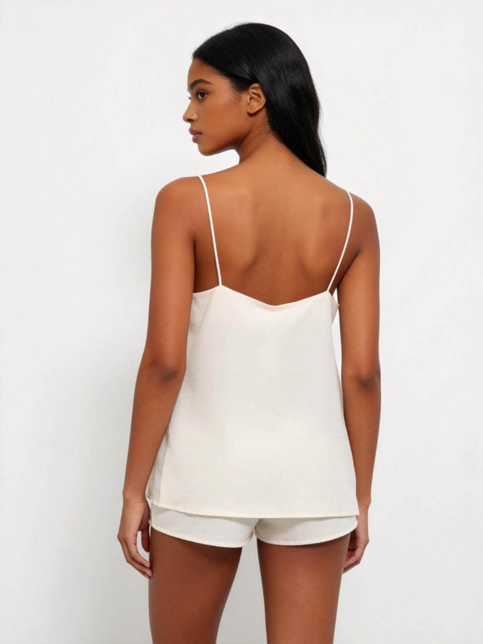 Women's Flowy Ruffle Cami Top – Spaghetti Strap Layered Loose Fit Sleeveless Blouse, Lightweight Summer Chic Tank