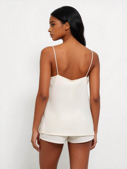 Women's Flowy Ruffle Cami Top – Spaghetti Strap Layered Loose Fit Sleeveless Blouse, Lightweight Summer Chic Tank