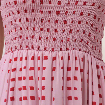 Breathable Rayon Midi Dress - Square Neck with Polyester Lining & Casual Fit Cherie Code