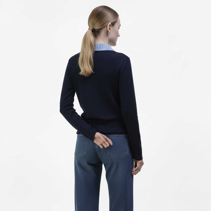 Cherie Code Women’s Ribbed Polo Sweater – Knit Fabric, Long Sleeve, Collegiate Fit