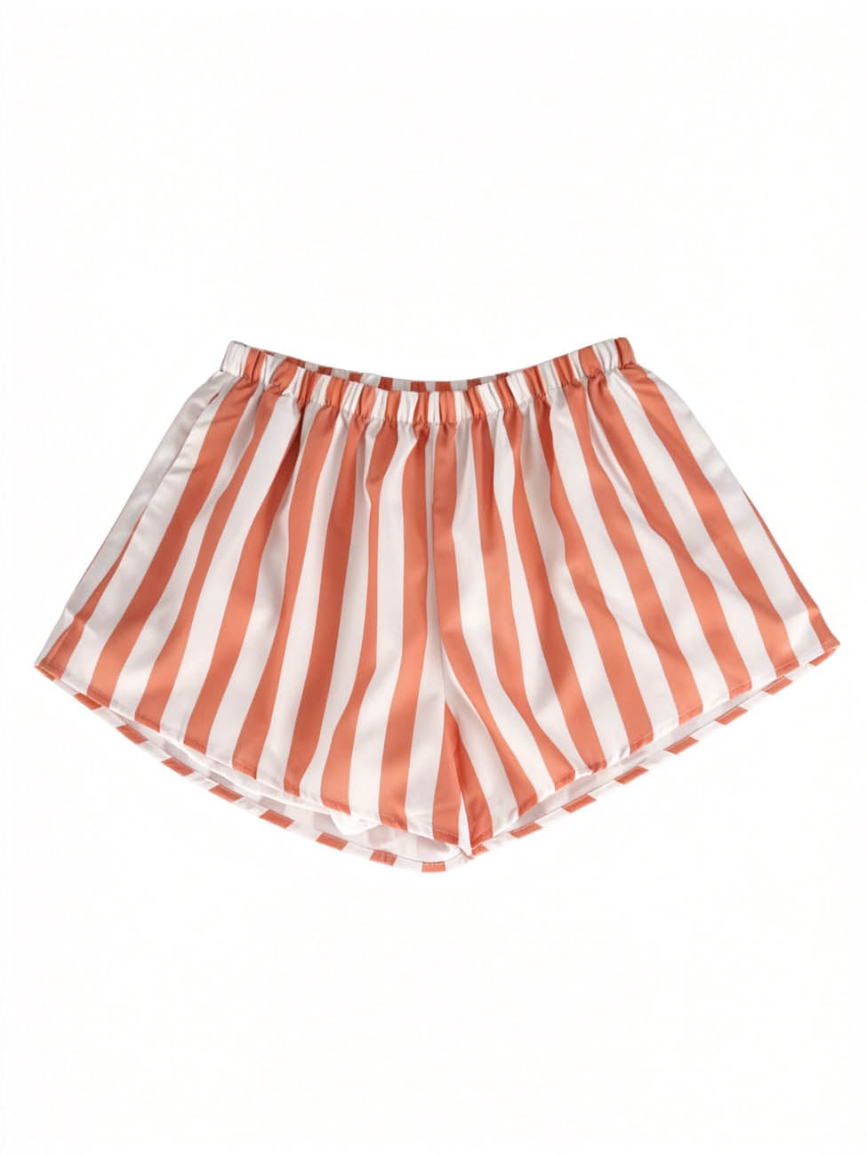 Women's 3-Piece Striped Lounge Set – Button Down Shirt, Triangle Bralette & Elastic Waist Shorts, Lightweight Summer Matching Outfit
