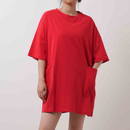 Breathable Cotton Tee Mini Dress - Crew Neck with Short Sleeves & Casual Fit Cherie Code