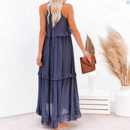 Women’s Flowy Bohemian Maxi Dress – Sleeveless with Back Tie Detail & Soft Rayon Blend Cherie Code