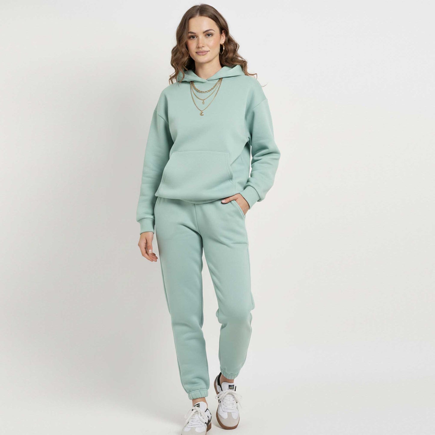Cherie Code Women's Black Hoodie Lounge Set with Velvet Lining – Long Sleeve Top and Jogger Pants – Casual Fit