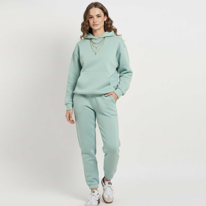Cherie Code Women's Black Hoodie Lounge Set with Velvet Lining – Long Sleeve Top and Jogger Pants – Casual Fit