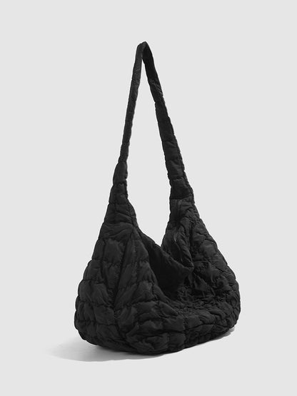 Cherie Code Women's Quilted Puffer Hobo Shoulder Bag – Lightweight Water-Resistant Large Capacity Tote Handbag