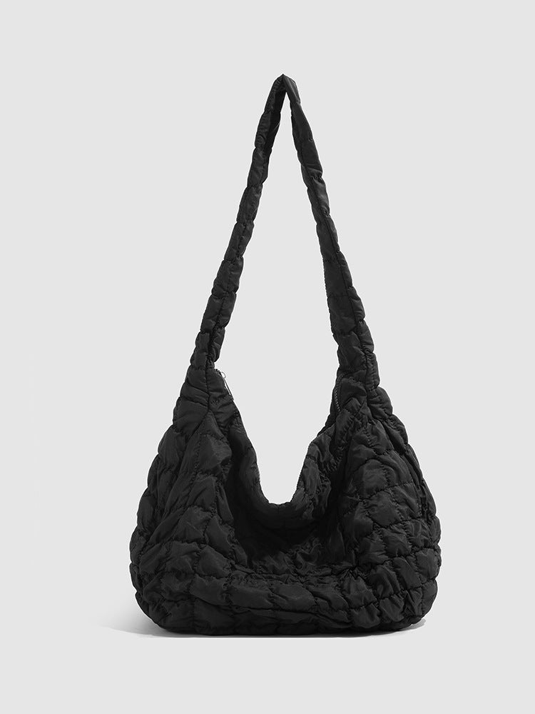 Cherie Code Women's Quilted Puffer Hobo Shoulder Bag – Lightweight Water-Resistant Large Capacity Tote Handbag