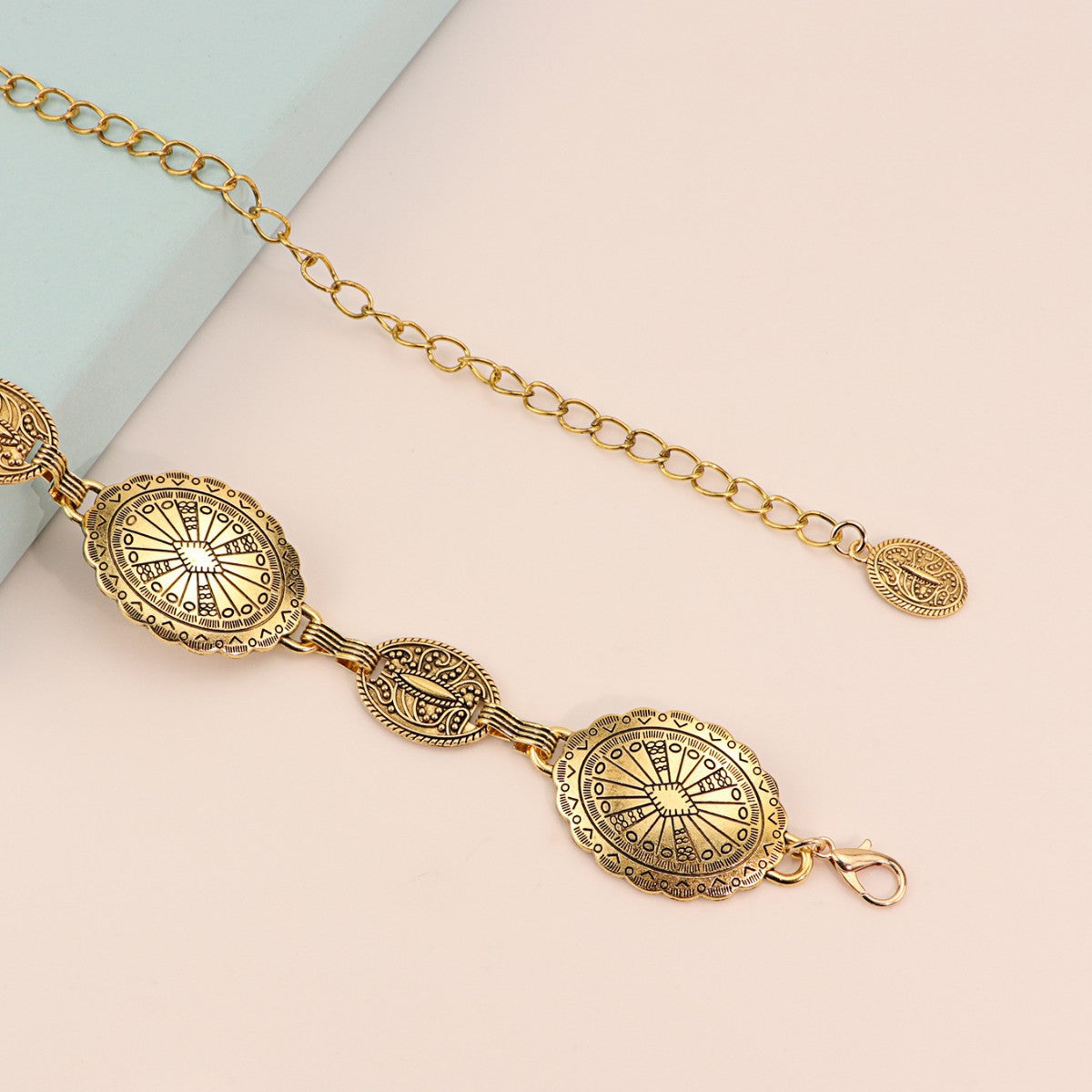 Cherie Code Women’s Vintage Gold Waist Chain Belt – Adjustable Metal Boho Fashion Accessory