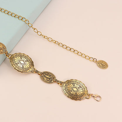 Cherie Code Women’s Vintage Gold Waist Chain Belt – Adjustable Metal Boho Fashion Accessory