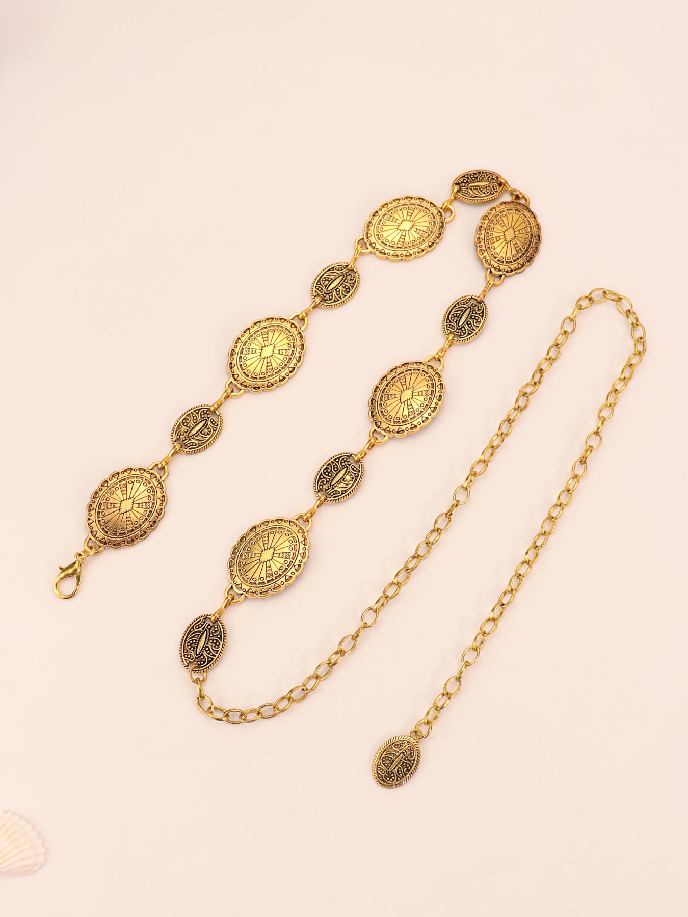 Cherie Code Women’s Vintage Gold Waist Chain Belt – Adjustable Metal Boho Fashion Accessory