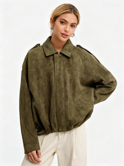 Cherie Code Women’s Cropped Utility Jacket – Collared, Long Sleeve, Polyester