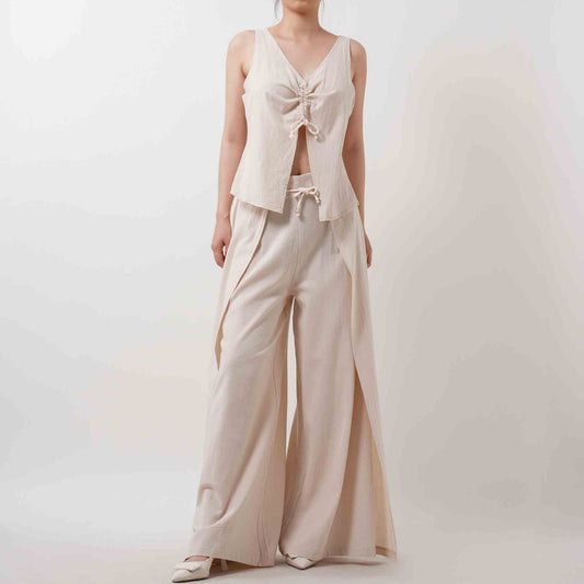 Breathable Solid Color 3PCS Set - Top and Pant with Casual Fit & Daily Style Cherie Code