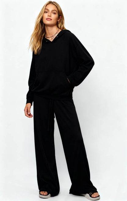 Cherie Code Women’s Solid Hooded Knit Sweatshirt & Jogger Set