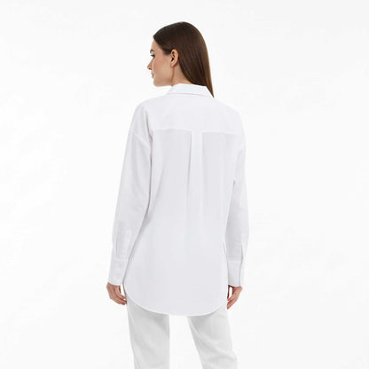 Women's Long Sleeve Shirt – 100% Cotton in White Everyday Cherie Code