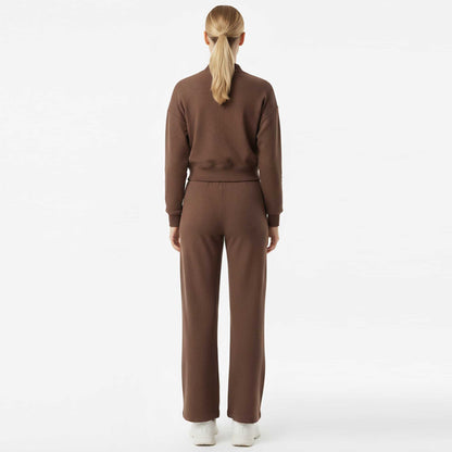 Cherie Code Women’s Two‑Piece Active Lounge Set – Zip‑Front Crop Jacket & Wide‑Leg Pant