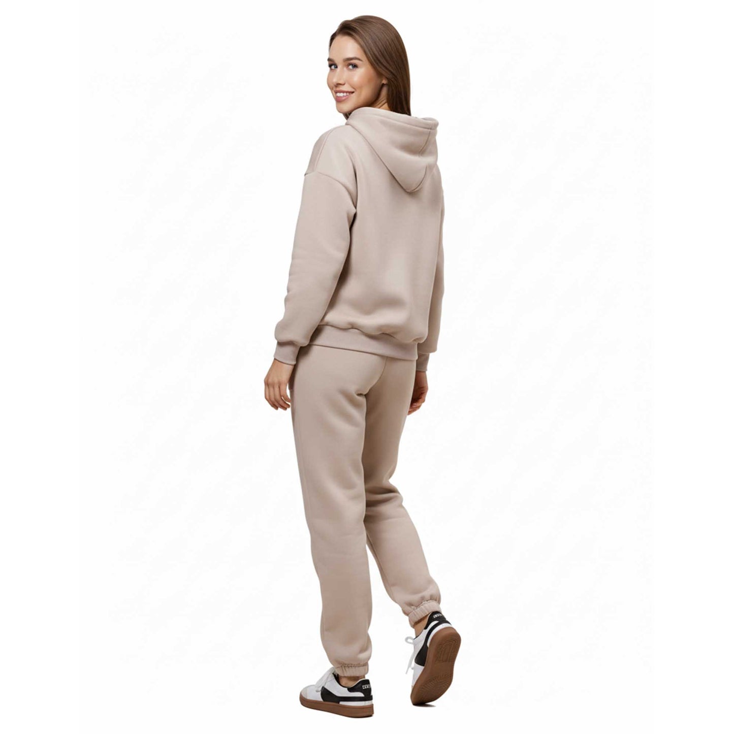 Cherie Code Women's Black Hoodie Lounge Set with Velvet Lining – Long Sleeve Top and Jogger Pants – Casual Fit