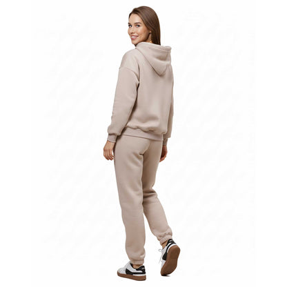 Cherie Code Women's Black Hoodie Lounge Set with Velvet Lining – Long Sleeve Top and Jogger Pants – Casual Fit