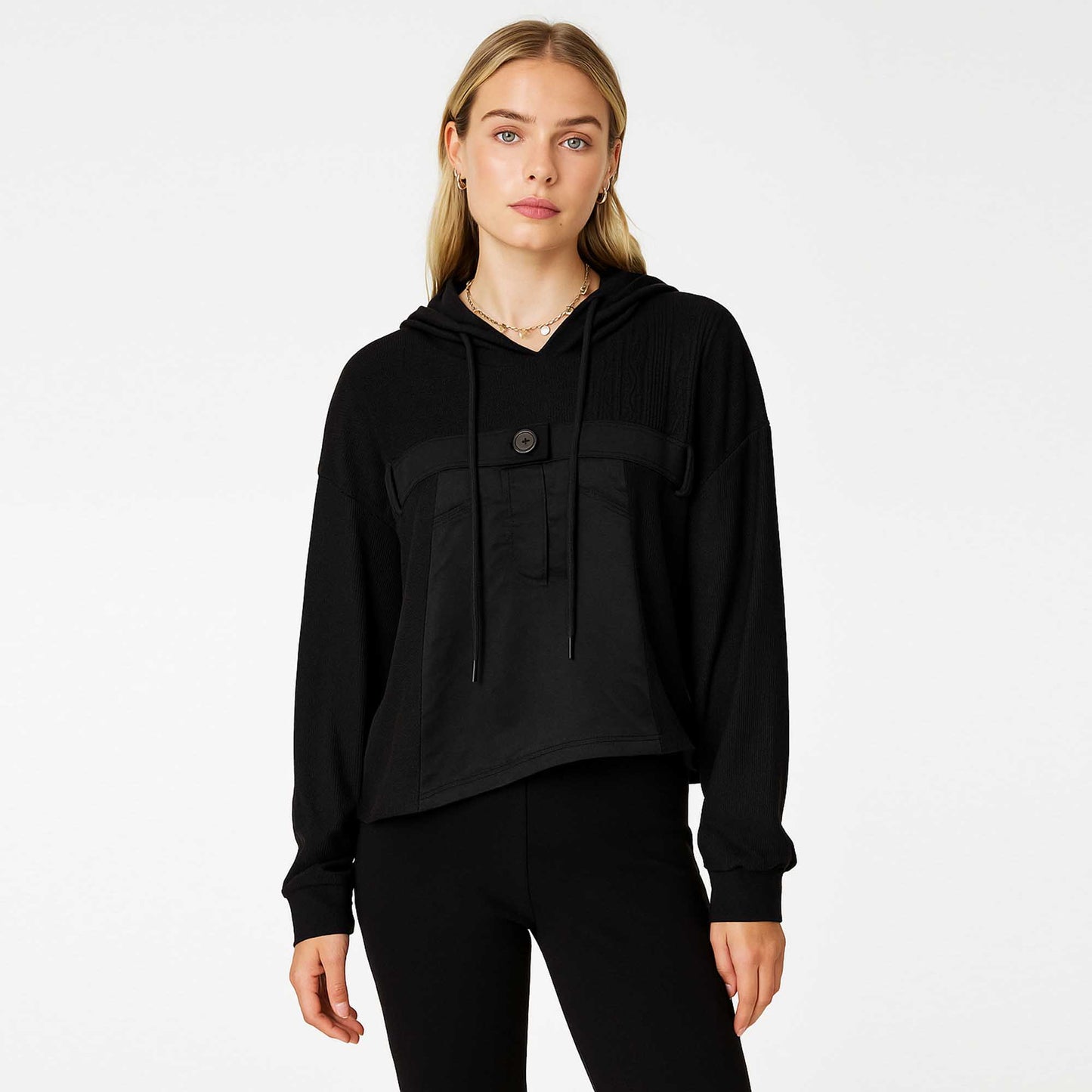 Cherie Code Women’s Hooded Pullover Sweatshirt – Asymmetric Hem, Long Sleeve, Casual Fit