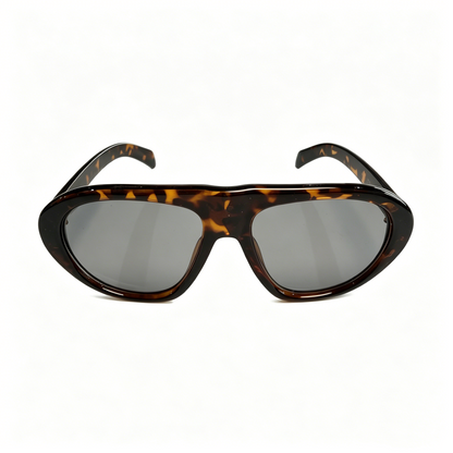 Cherie Code Women's Modern Oversized Aviator Sunglasses UV400 Resin Lenses Tortoise