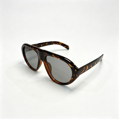 Cherie Code Women's Modern Oversized Aviator Sunglasses UV400 Resin Lenses Tortoise