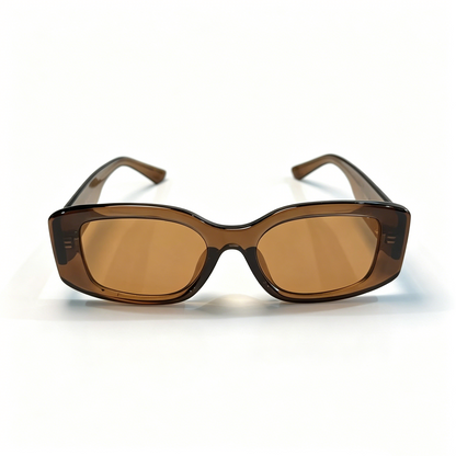 Cherie Code Women's Retro Slim Rectangle Sunglasses UV400 Resin Lenses PC Frame Tortoise