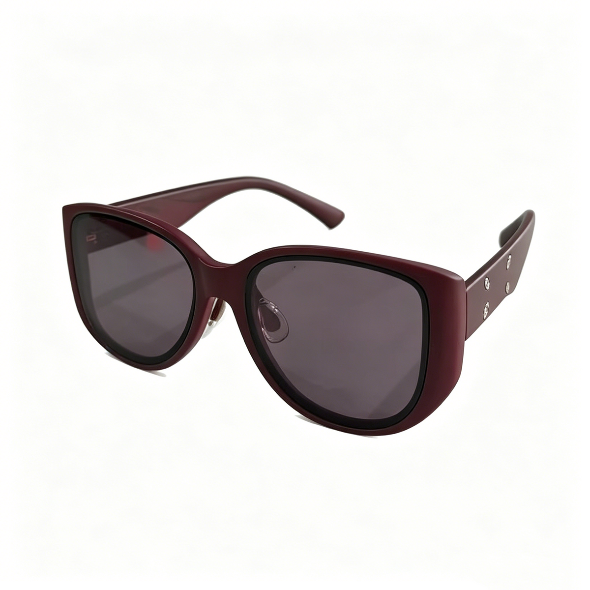 Cherie Code Women's Classic Matte Cat-Eye Sunglasses UV400 Resin Lenses Wine Red
