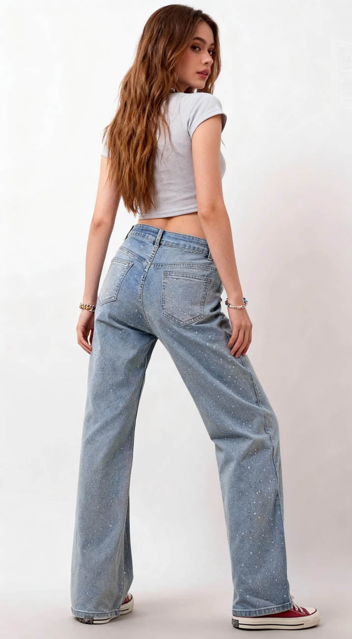 Cherie Code Women’s High-Rise Straight Leg Jeans with Stretch – Light Wash