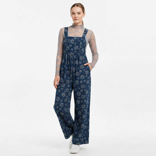 Cherie Code Women’s Floral Print Adjustable‑Strap Jumpsuit – Sleeveless Casual Pocket Romper