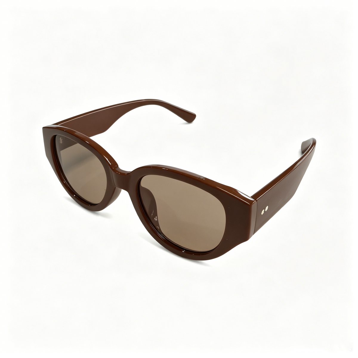 Cherie Code Women's Classic Cat-Eye Sunglasses, UV400, Glossy Chocolate Brown