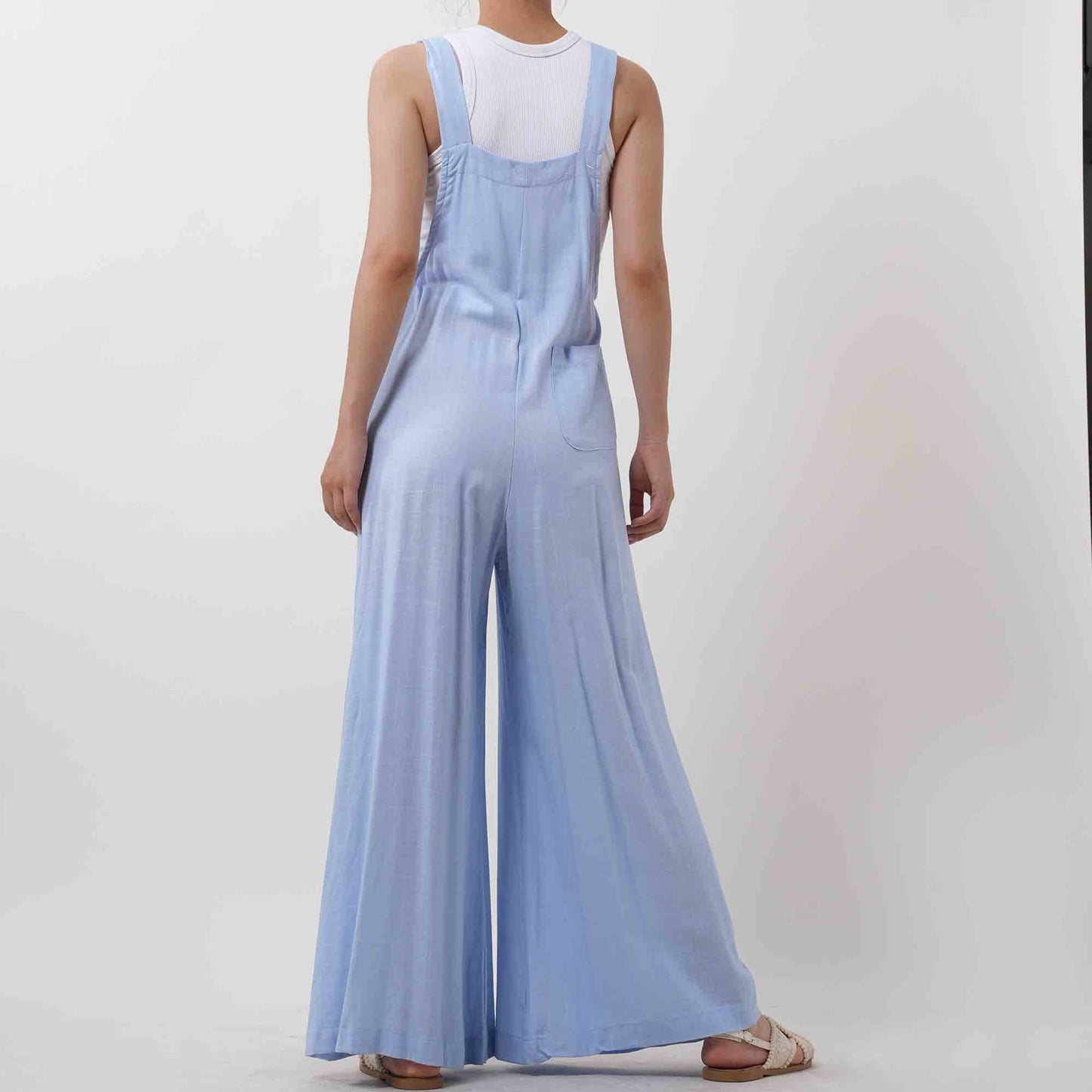 Women's Wide Leg Overall- Breathable Viscose/Linen Blend with Adjustable Straps Cherie Code