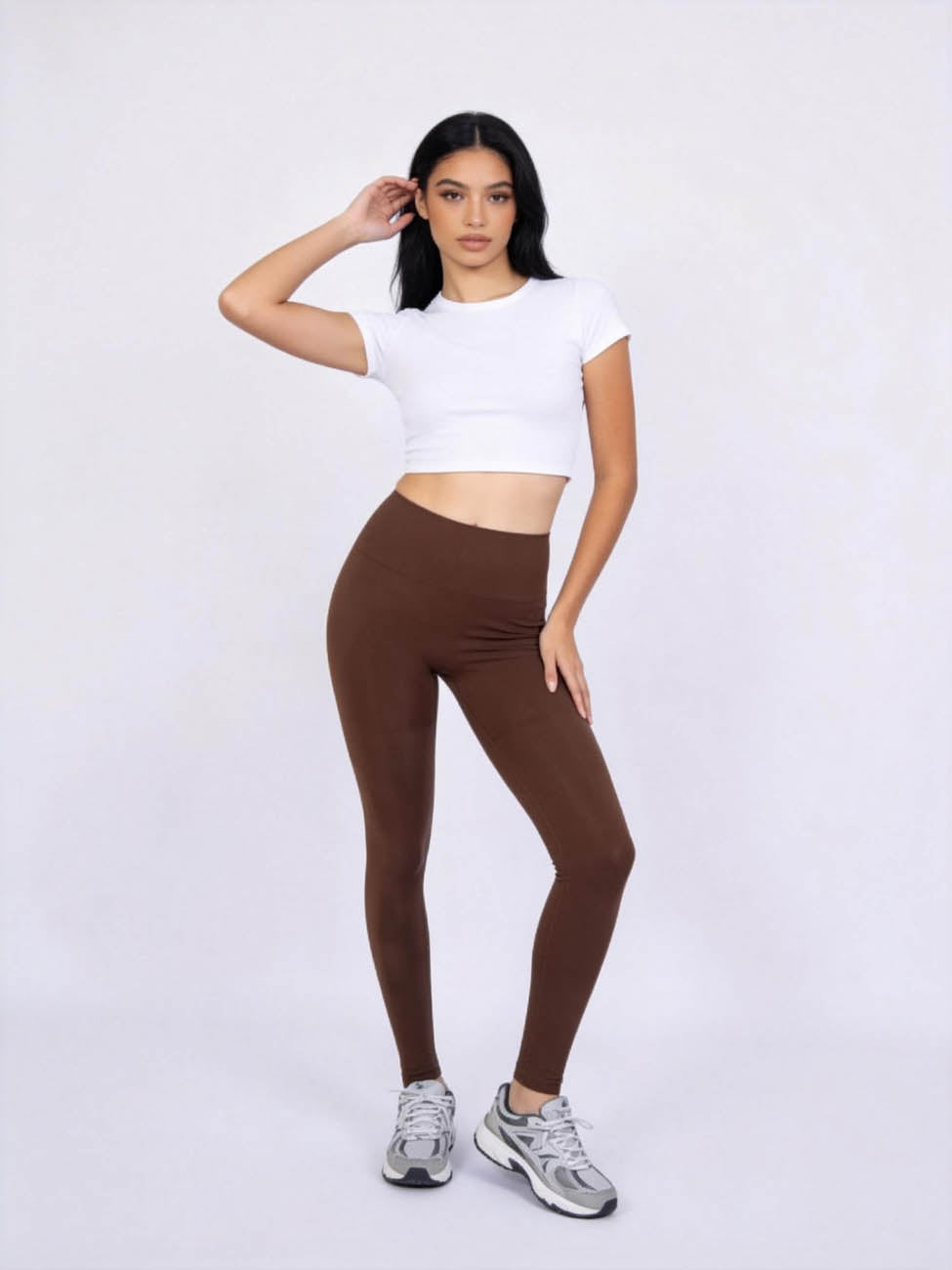 Cherie Code Women's High-Waisted Stretch Leggings – Tummy Control Slim Fit Workout Yoga Pants, Soft Breathable Everyday Activewear