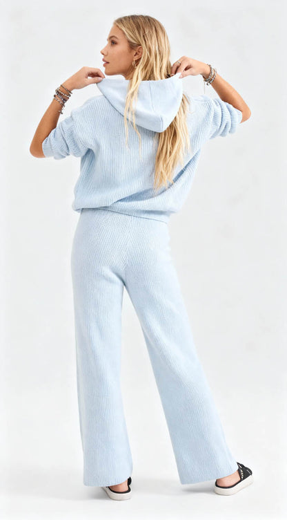 Cherie Code Women’s Solid Hooded Knit Sweatshirt & Jogger Set