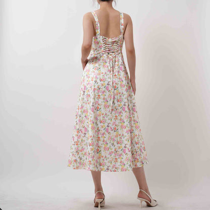 Women's Elegant Pleated Midi Dress - Sleeveless Slim Fit Cocktail Dress with Lining Cherie Code