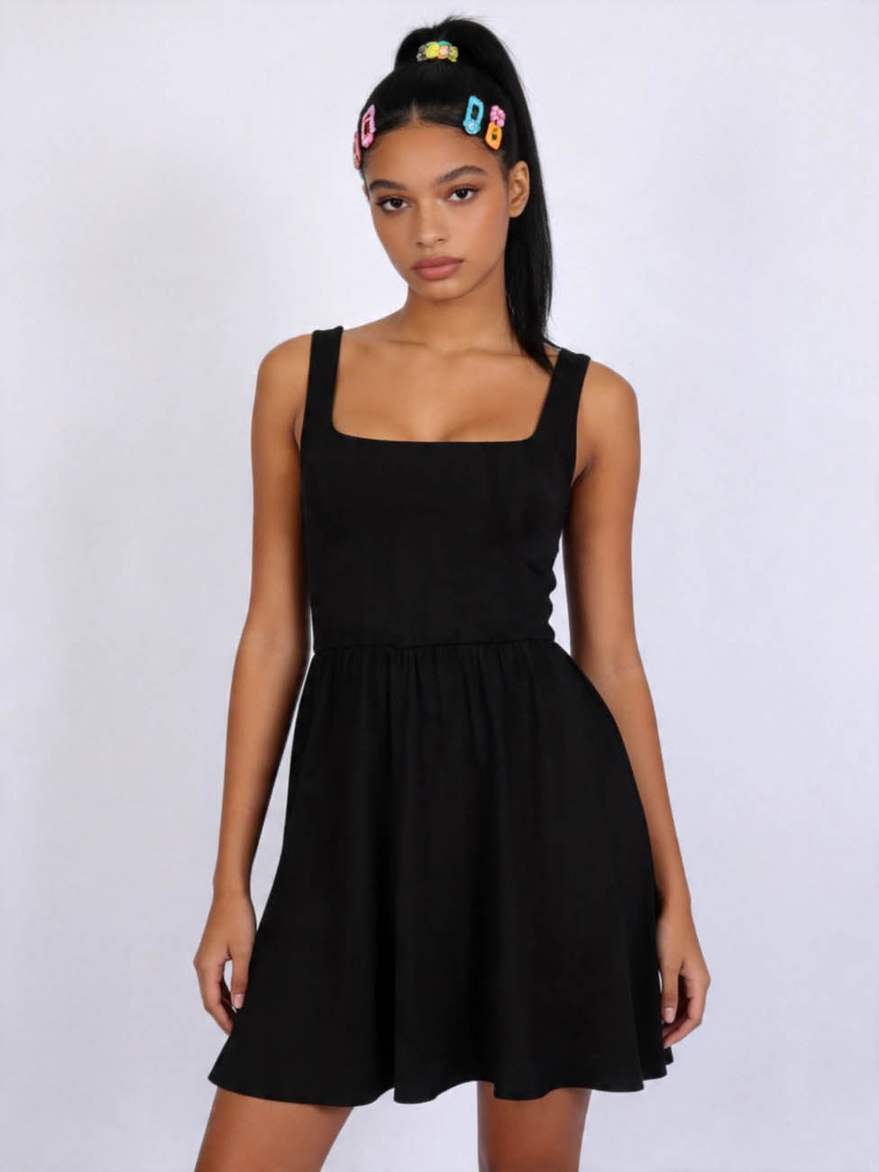 Cherie Code Women’s  Mini Dress – Sleeveless A-Line Summer Dress with Square Neck Wide Straps