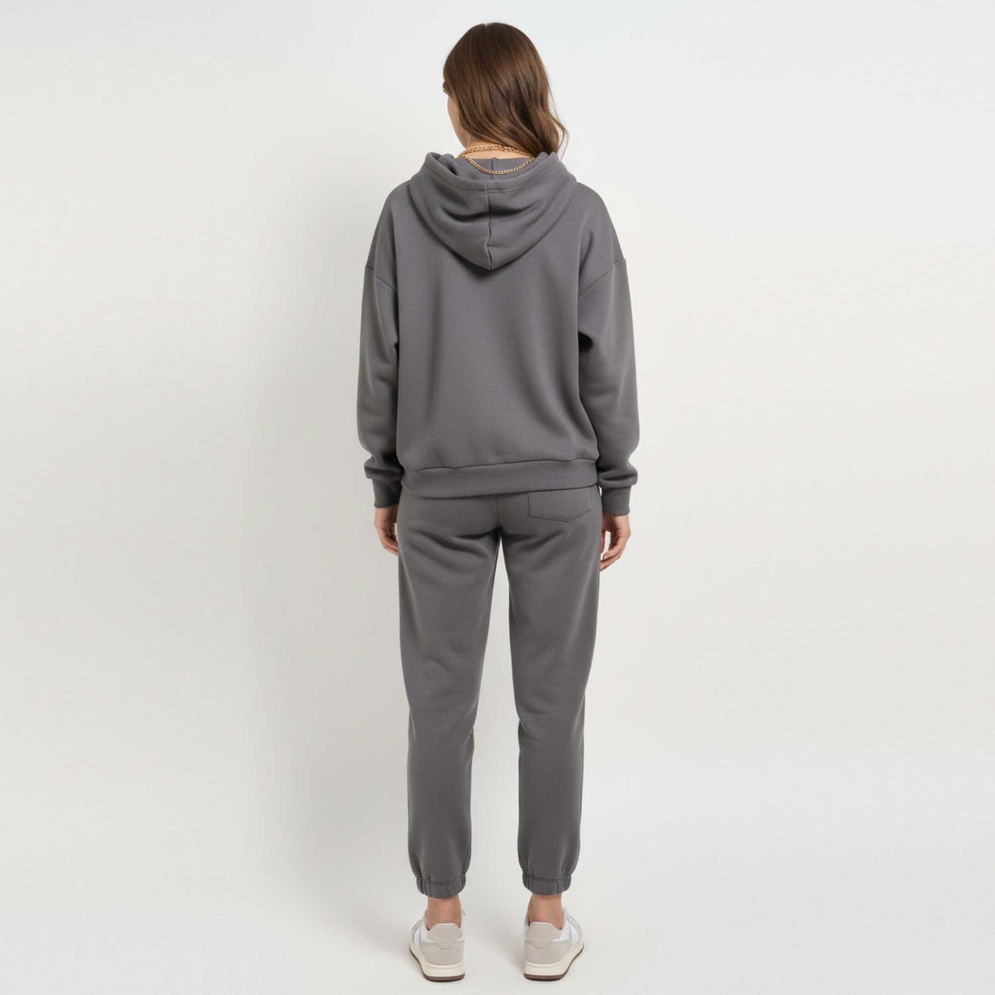 Cherie Code Women's Black Hoodie Lounge Set with Velvet Lining – Long Sleeve Top and Jogger Pants – Casual Fit